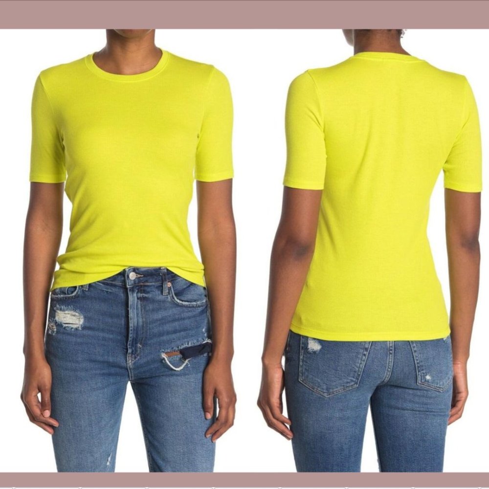 NWD $115 Rag & Bone‎ The Rib Slim Tee in Fresh Lime [ Medium ] #5326